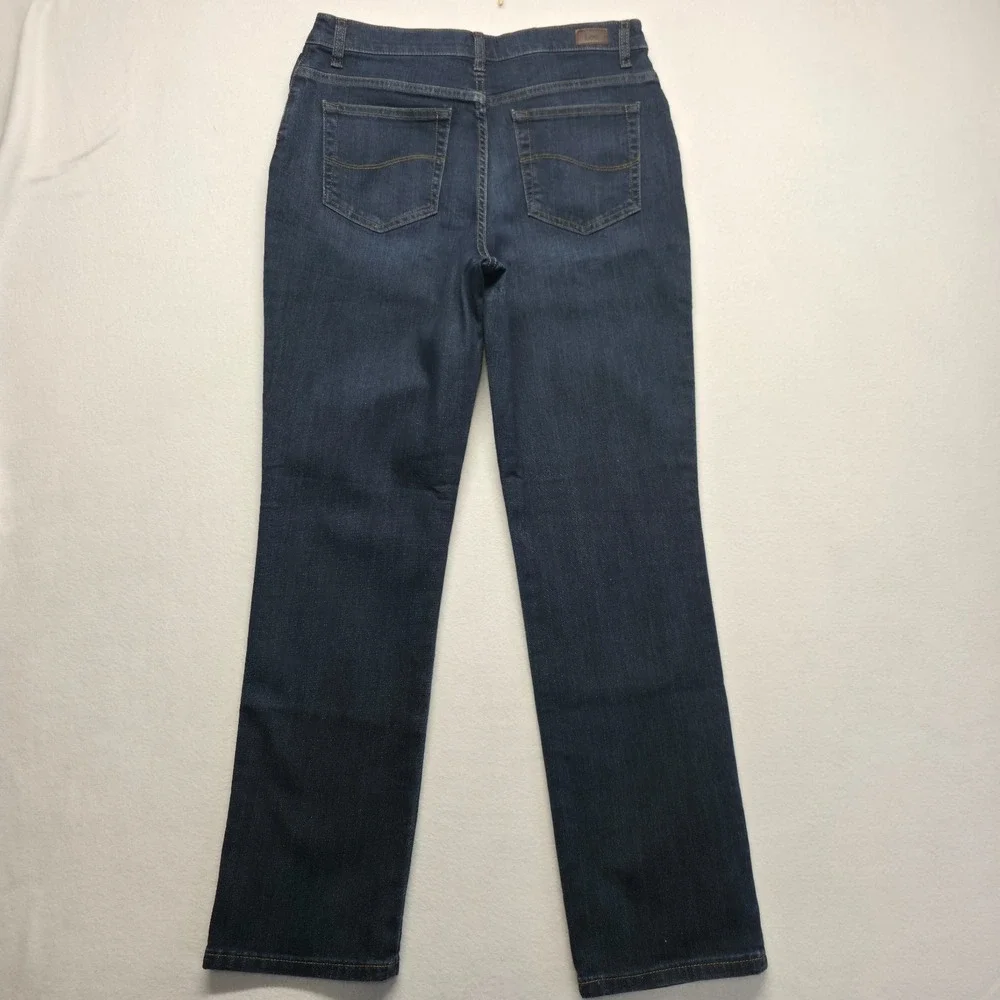 Lee Women's Relaxed Fit Straight Leg Denim Blue Jeans Size 12 Medium (30X31)